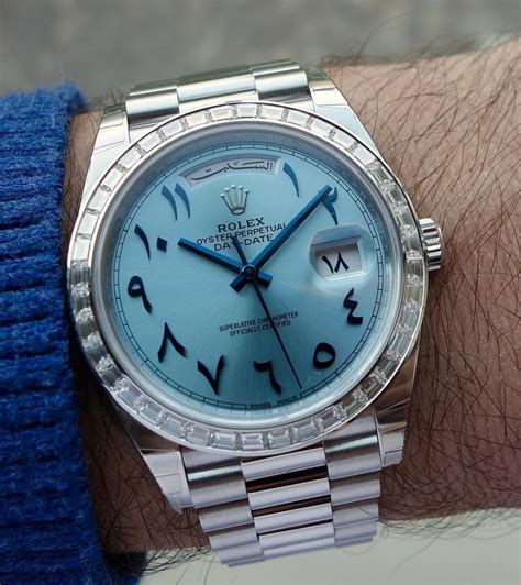 rolex oyster perpetual day-date arabic|rolex day date price new.